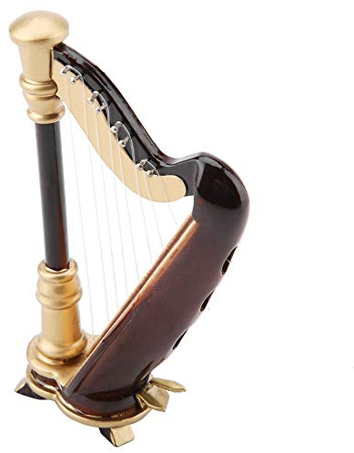 Masyrt Giocattolo Arpa Lyre Harp 13 × 9 × 4 3,5 pollici di legno in miniatura arpa replica con scatola strumenti modello regali musicali ornamenti