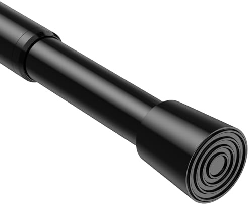 BSYXLSX Teleskopstange zum klemmen 70-100cm, Ø 16 mm,Klemmstange für gardinen,Schwarz, für Tür, Fenster
