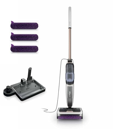 Shark Steam Pickup 3-in-1 Steam Mop Picks Up Debris, Deep Scrubs, & Steam Sanitizes - All At Once, Lightweight Steam Cleaner for Home, Steam Cleaner for Hardwood, Tile & Laminate, White, SD205CCO