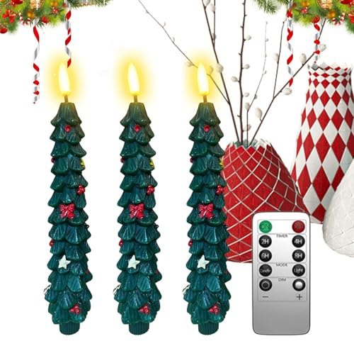 Zankie can-de-le A LED de-ll'albero Di Natale Con Telecomando - can-de-le A Batteria Per Albero Di Natale A LED 3D CANDOLE FRAMASSA CANDLE PER DECORAZIONI DELLA TAVOLO DELLA PENSIONE DI NA-TALE