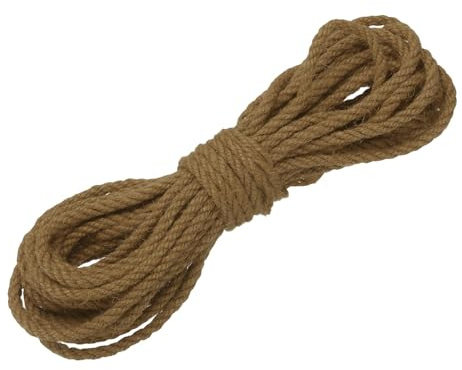 sourcing map Cuerda de yute natural, 0.2 pulgadas x 33 pies, cuerda de hilo de yute para jardinería, manualidades, decoración del hogar, envoltura de regalos, marrón