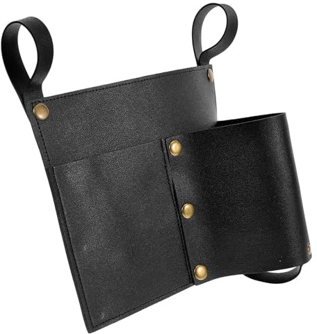 TOYANDONA Camping Chair Side Pockets with Cup Holder, Black Sofa Armrest Organizer Storage Bag for Wheelchair, Beach Chair, Outdoor Picnic and Hiking Use