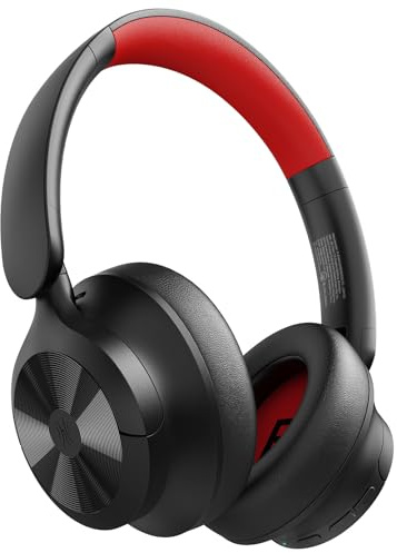 OneOdio Focus A1 Pro Wireless On-Ear Headphones with Active Noise Cancelling, 70-Hour Battery with Speed Charge, Bluetooth 6.0 Red | Bluetooth 6.0, 70H battery, speed charge, clear calls, 200g lightweight fit, soft cushions and foldable design for travel