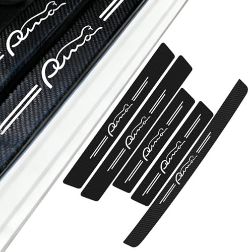 Protecteur De Pas Porte De Voiture avec Protège-Sol De Coffre pour Ford Puma, Seuil De Protection Porte Fibre De Carbone Style Sportif Autocollants Protection De La Peinture 9 Pièces