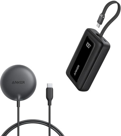 Anker Magnetisches kabelloses Ladepad（15W） &Anker Zolo Powerbank(20K, 30 W) mit USB-C Kabel