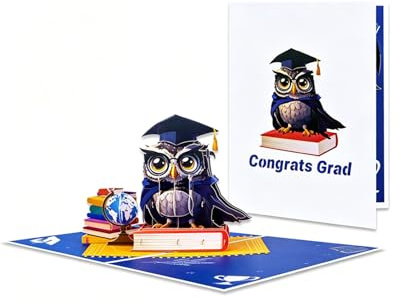 YIPFEN Biglietto Auguri Laurea 3D Pop-Up con Gufo, Carta di Congratulazioni 'Ce l'hai fatta!' per Regali di Laurea 2026