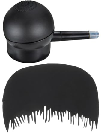 Haarfaserspray Applikator mit Haaransatz Formkamm | Kunststoff und Silikon, Schwarz, Leicht Tragbar, für Alltag und Partys, 2 Stück