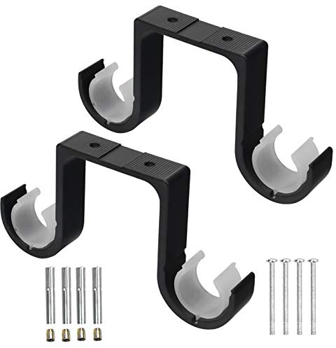 Rundago Soporte para Cortinas de Pared Doble Soporte Barra Cortina Techo Aluminio Prueba de óxido Diámetro de Varilla Adecuado 28-33 mm