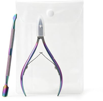 JOVYTH Alicate Cutículas con Removedor Cutículas - 3 Piezas Coloridas Herramienta Removedor Cutículas, Set Tijeras Cutículas Profesional, Set Manicura Hogar, Set Manicura Profesional