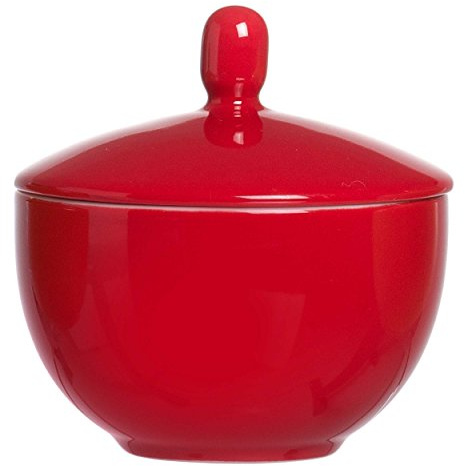 Ritzenhoff & Breker Doppio Zuckerdose, Zucker Dose, Vorratsdose, Geschirr, Porzellan, Rot, 9 cm, 517873