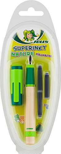JOLLY Superinky NATURE+Clip grün + 3 Tintenpatronen blau, 1er-Kartonetui