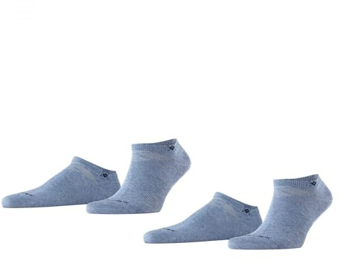 Burlington Everyday 2-pack herr sneakerstrumpor av mjuk kammad bomull, Blå (Light Jeans 6662), 40-46 EU