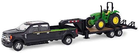 ERTL Ford F350 Pickup and Tractor Toy Set - 1:32 Scale - Includes John Deere Tractor Toy, Ford F350 Pickup Truck Toy and Gooseneck Trailer - 17.25 x 3.2 x 4.5 inches - Ages 3 Years and Up