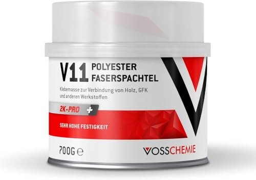 Vosschemie Polyesterspachtel 700 g styrolfrei – 2K Glasfaserspachtel für Auto, Boot, Metall, Holz & GFK – geringer Schrumpf, schnell trocken und schleifbar