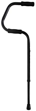 PCP Easy Riser Cane, Adjustable Height Lightweight Walking Stick, Two Handle sit to Stand, Black, Single Tip