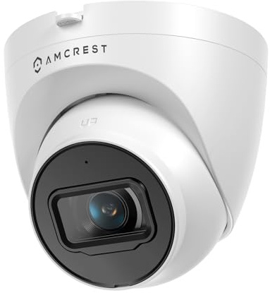 Amcrest Caméra PoE IP tourelle couleur de nuit AI avec vision nocturne en couleur de 29,9 m, caméra IP de sécurité extérieure, microphone intégré, détection humaine et véhicule, champ de vision à 98°