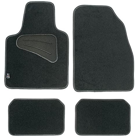 The Boutique for Your Car - Juego Alfombras Moqueta Select Negra TALONERA TERMOSELLADA Y Ribete (SIN Solapa)