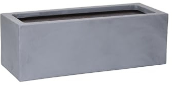 VIVANNO Blumenkasten FLOBO Balkonkasten Fiberglas Grau Beton-Optik 45cm | Wetterfester Pflanzkasten fuer Fensterbank und Balkon, 15x45x17 cm, Rechteckiger Pflanztrog fuer Aussen und Innen