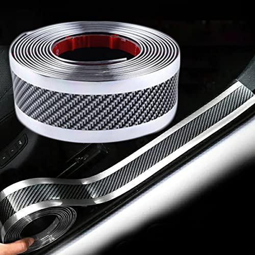 Auto Türschwellerschutz Auto Einstiegsleisten Anti-Kollisions-Streifen Gummi Wasserdichter Schutzstreifen für Autotürschutz Einstiegsleistenschutz Stoßstangenschutz (Silber, 7 cm Breit,5 Meter Lang)