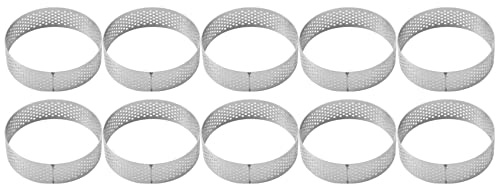 Hausdec 10 StüCk Runde Torten Ringe mit LöChern Edelstahl Kuchen Quiches Kuchen Mousse Form KüChe Back Form 7 cm