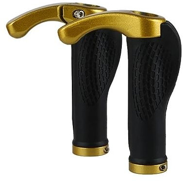 Fahrrad Griffe,Bike Lenker Griffe Fahrrad Lenker Griffe Anti-Skid Ergonomische Gummi MTB Mountain Road Bike Fahrrad Griffe Griffe for Radfahren Teile Zubehör (Color : 02 Gold)