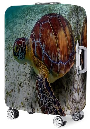 Mateju Kofferschutzhülle Elastisch Kofferhülle, 3D Riesenschildkröte Gepäck Cover Reisekoffer Hülle Trolley Case Schutzhülle Luggage Cover Waschbare Staubdichte Kofferbezug (Unterwasser,XL)