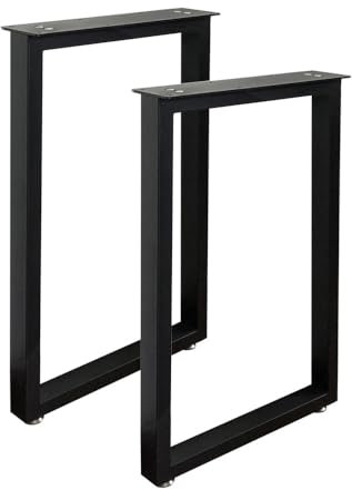 Jahof Tischbeine Metall Schwarz 70 cm, Rechteckige Tischgestell Verstellbar, Heavy Duty Industrielle Tischkufen für Esstisch, Schreibtisch, 2 Stück (B45xH70cm)