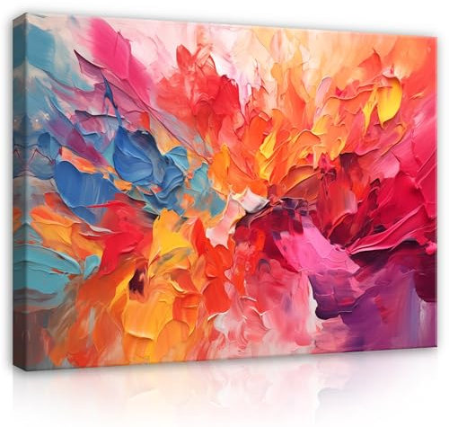 WallArena - Leinwand Bilder - Abstrakt - 120x80 cm Leinwandbilder - Bild auf leinwand - Wandbild XXL groß Wandbilder für Wohnzimmer Schlafzimmer Wohnzimmerbilder Modern kunstdruck - Bunt Kunst