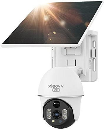 XIAOVV 4MP Überwachungskamera Außen, Dualband-WLAN (2.4GHz & 5GHz), 360° Kamera, 2 leistungsstarke Antennen, IP65 wetterfest, Sirenenalarm, Sicherer lokaler&Cloud-Speicher, AI-Erkennung