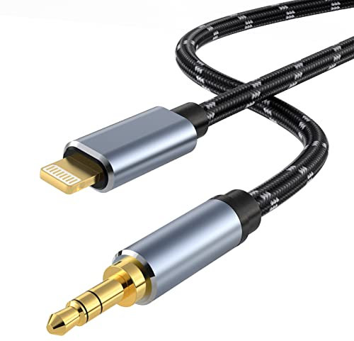 WORLDBOYU Lightning auf 3,5mm Audio Kabel iPhone Kopfhörer Buchse Lightning Aux Kabel kompatibel mit iPhone 14 13 12 11 XS X 8 7 6 iPad iPod für Auto Heim Stereo, Lautsprecher, Kopfhörer 3M