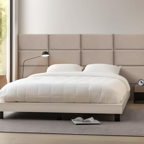 [neu.haus] Set de 3 Paneles de Pared Acolchados Carpino Cabecero Cama Decoración Hogar Paneles Decorativos para Pared Rectangulares Respaldo para Banco MDF Terciopelo 60x30 cm - Gris Claro