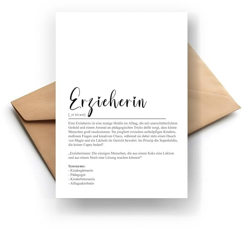Witzige Erzieherin Definitions-Klappkarte – Ideal für Lehrerin, Dankeschön-Geschenk, Humorvolle Anerkennung