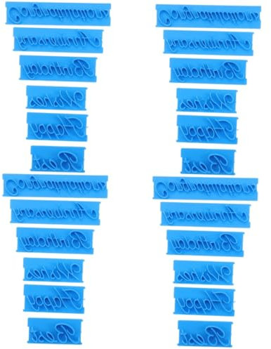 TOPBATHY 4 Sets Wortkunst Stempel Schokoladenkuchen Schokoladenbuchstaben Schokoladen Fudge Kekse Mit Schokolade Überzogene Kekse Alphabet Schablonen Keksstempel Stempel Für