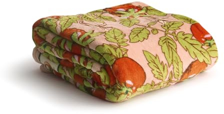 Vera Bradley Women's Fleece Plush Throw Blanket, Tomato Vines, One Size