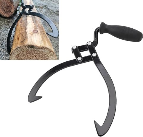 BAOFUYA Pinzas para Troncos de Sujeci¨®n de 10 Pulgadas, Dientes Agarre Resistentes, Resistentes a la Corrosi¨®n y Al Desgaste, Herramienta Transporte Arrastre y Manipulaci¨®n