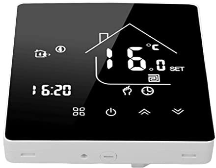 Smart Thermostat, Touch Screen Programmable Temperature Controller for Boiler, LCD, Concealed Installation, ABS Material, Glass Panel, 86 Type
