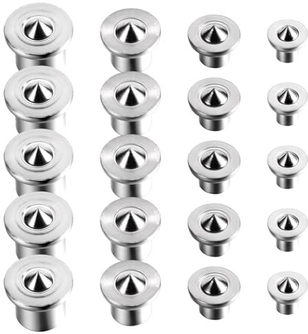 Wanmu 20Pcs Dowel Centers, Stainless Steel Dowel Center Transfer Plugs, Dowel and Tenon Center Transfer Plugs, Dowel Centering Pins Joinery Accessories, Drill Hole Tool for Woodworking