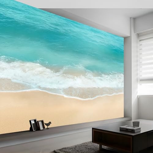 Papel pintado no tejido Color, para Papel pintado no tejido muebles 300 x 210 cm baño dormitorio Papel Pintado Habitacion Salon Cocina Lavable Costero Playa Agua clara Fotomurales Decorativos