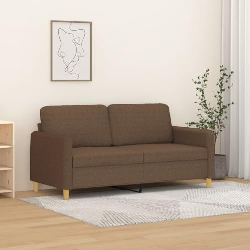 Xichuzi 2-Sitzer-Sofa Braun 140 cm Stoff, Loungesofa, Sofas & Couches, Relaxsofa, Couch für Wohnzimmer, 359481