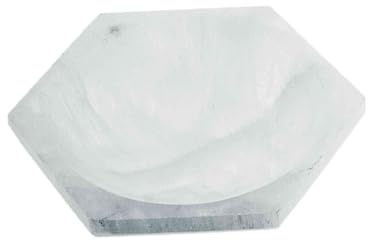 NKlaus Cuenco de selenita de 10 cm – Cuenco de selenita tallado a mano para piedras curativas, joyas, meditación, esoterismo, limpieza, accesorio para el hogar 16594