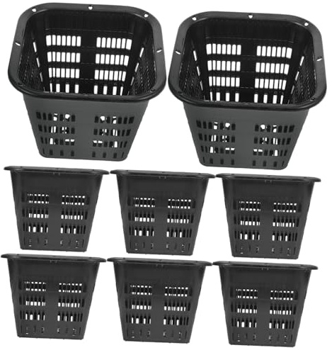 Warmhm Hydroponic Net Pots Plastic Nursery Pots for Greenhouse Garden Cultivation 8Pcs Sturdy Reusable Mesh Baskets for Hydroponics and Aquaponics