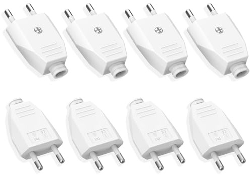 8 Stück Eurostecker Flach 250V 2.5A, Stromstecker, Eurostecker Flach, Flachstecker, Schuko Stecker Flach , Schuko Stecker Europäischer Stecker
