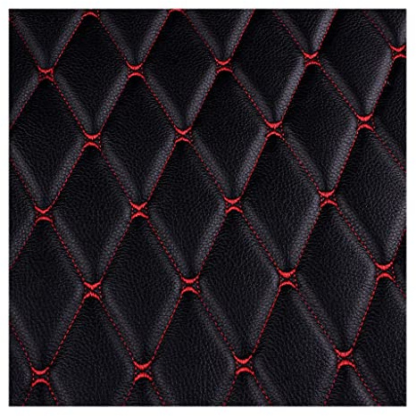 Quiltat konstläder Vinyl PVC Läderväv Vattentätt konstläderväv Quiltat läder Diamantstygn Vadderad kudde Linne Vaddering Stödklädsel För DIY-projekt(Black 2,1.6X7m)