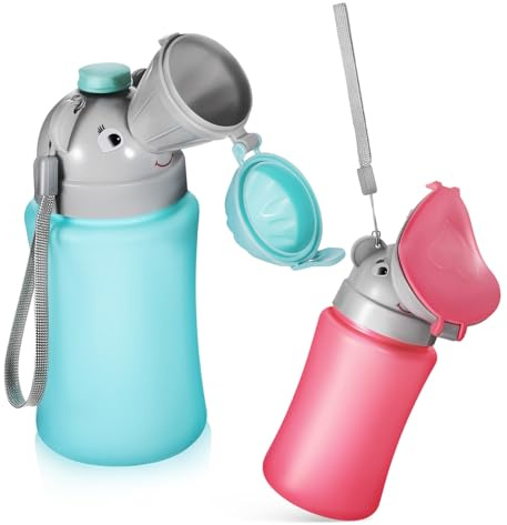 2 Pcs Portable Child Urinal Bottle Abs Pp Bucket Travel Potty | No Leakage, Lightweight Ergonomic Design, for Indoor Use and Trips, Baby Boys and Children