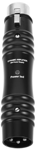 Cabilock Amplificador Compatible de Micrófono Dinámico Tubo de Aluminio de 48v Portátil para y Micrófonos Dinámicos Cinta Eventos al Aire Libre Transmisión Real