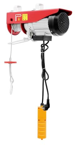 FENGLY elektrische Seilwinde 400kg bis 800kg, Hubhöhe 12m 1300W Kupfermotor, Seilzug Motorwinde mit Fernbedienung, Hubgeschwindigkeit 10m/min, Elektrische Hebezeuge für Fabriken, Werkstätten