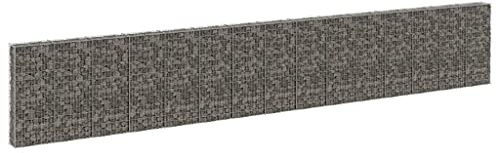 Générique Mur en Gabion avec couvercles Acier galvanisé 900x30x150 cm,Clôtures & barrières,Panneaux de clôture,147818