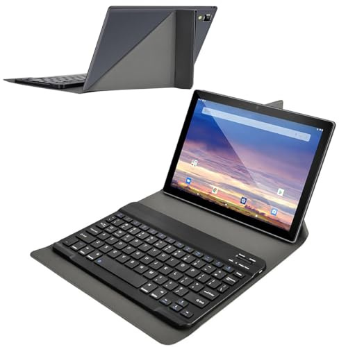 ENJOY-UNIQUE Teclado Bluetooth inalámbrico portátil con funda protectora de 10 pulgadas para iOS iPad Air, Pro, Mini, Android, Fire HD 10, tabletas Windows PC, soporte plegable