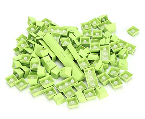 Hidyliu 108 PBT Keycaps Färgglad Ergonomisk Design för 61 64 87 104 108 Key Mekaniska Tangentbord Oljebeständiga (Grön)