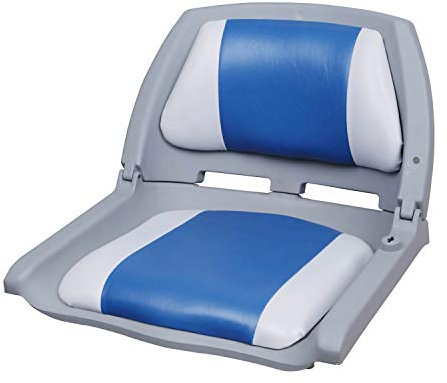 pro.tec Bootsstuhl/Steuerstuhl - klappbar und gepolstert [blau-weiß] Kunstleder